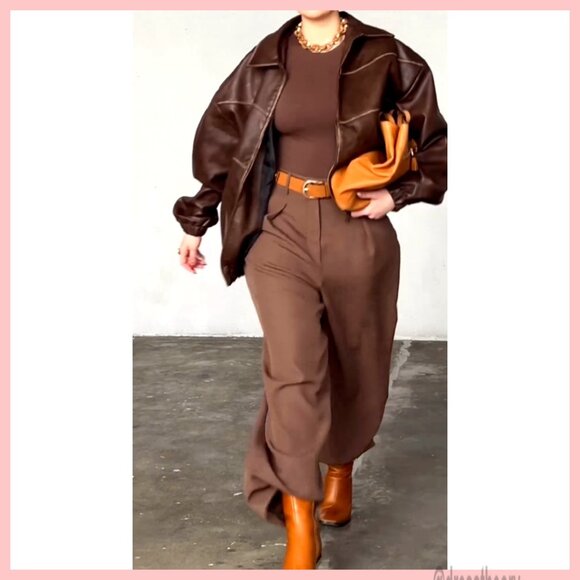 Oversized Faux Leather Jacket Vintage Motorcycle Coat Plus Size Y2K - Picture 6 of 7